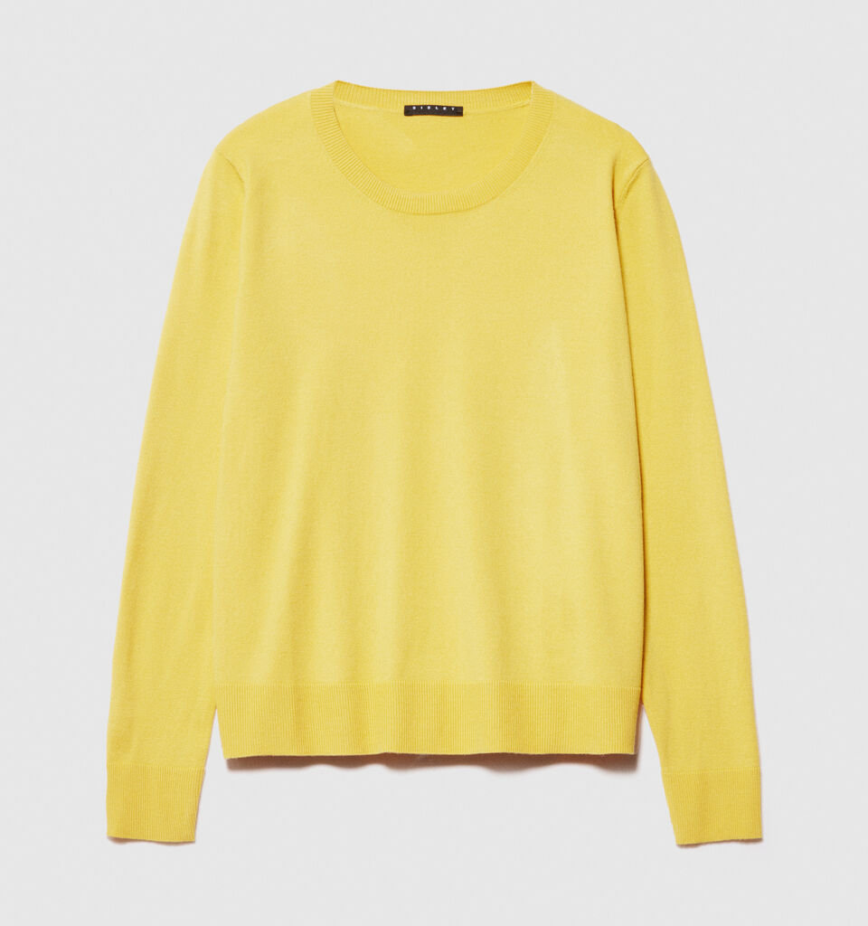 Solid colored sweater - women's crew neck sweaters - Yellow | Sisley image number 6